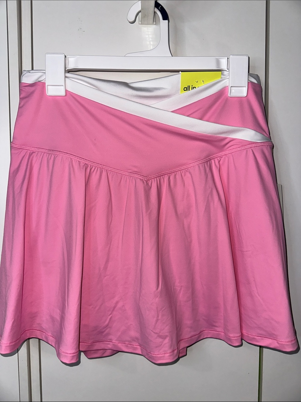 all in motion Pink Skater Skirt with White Waist Trim